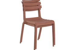 Conjunto de Comedor Exterior 4 Sillas Apilables Terracota MB-224153