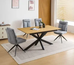 Conjunto de Comedor Mesa Extensible y 4 Sillas KELLER SHELTON