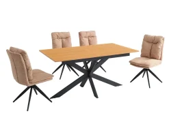 Conjunto de Comedor Mesa Extensible y 4 Sillas KELLER SHELTON