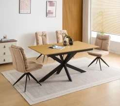 Conjunto de Comedor Mesa Extensible y 4 Sillas KELLER SHELTON