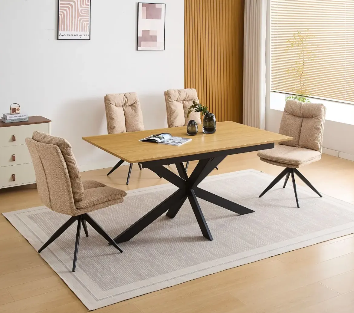 Conjunto de Comedor Mesa Extensible y 4 Sillas KELLER SHELTON