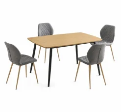 Conjunto de Comedor Mesa Fija y 4 Sillas HUDSON SELMA