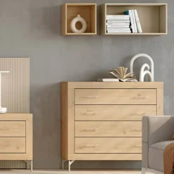 Conjunto de Dormitorio JORDAN EVO Color Roble Natural, Tierra y Perla Nº 31