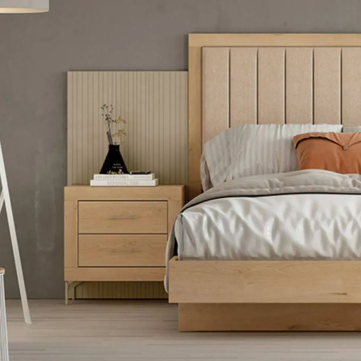 Conjunto de Dormitorio JORDAN EVO Color Roble Natural, Tierra y Perla Nº 31