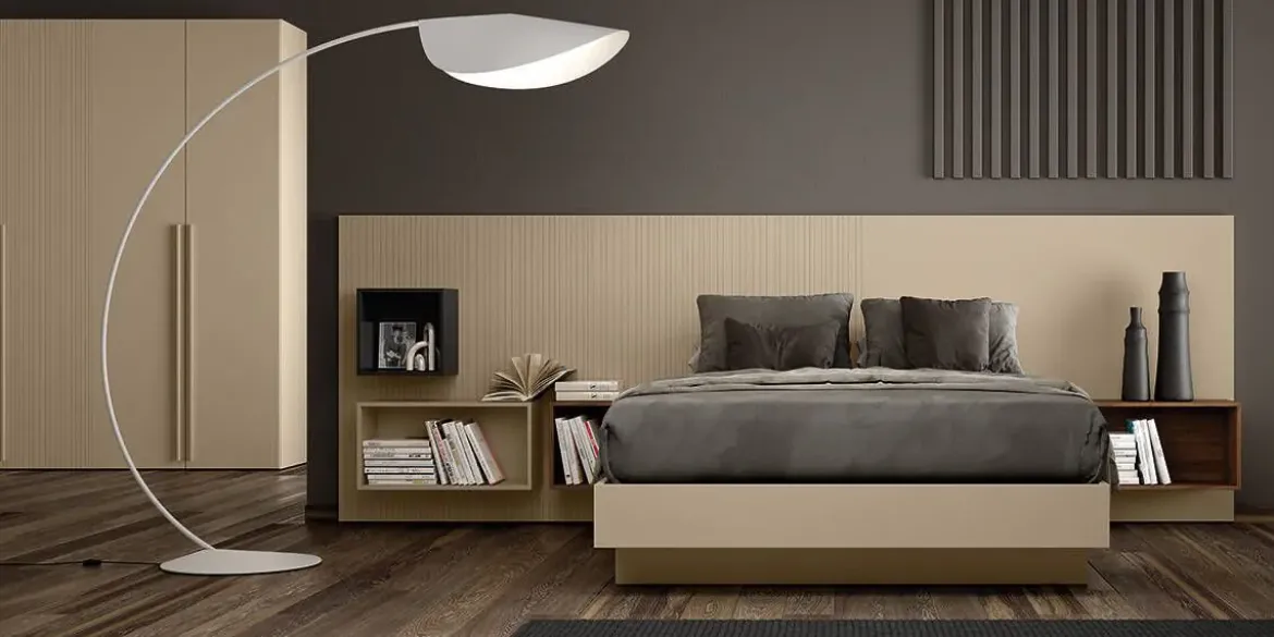 Conjunto de Dormitorio JORDAN EVO en Acabados, perla, java y grafito Nº 21