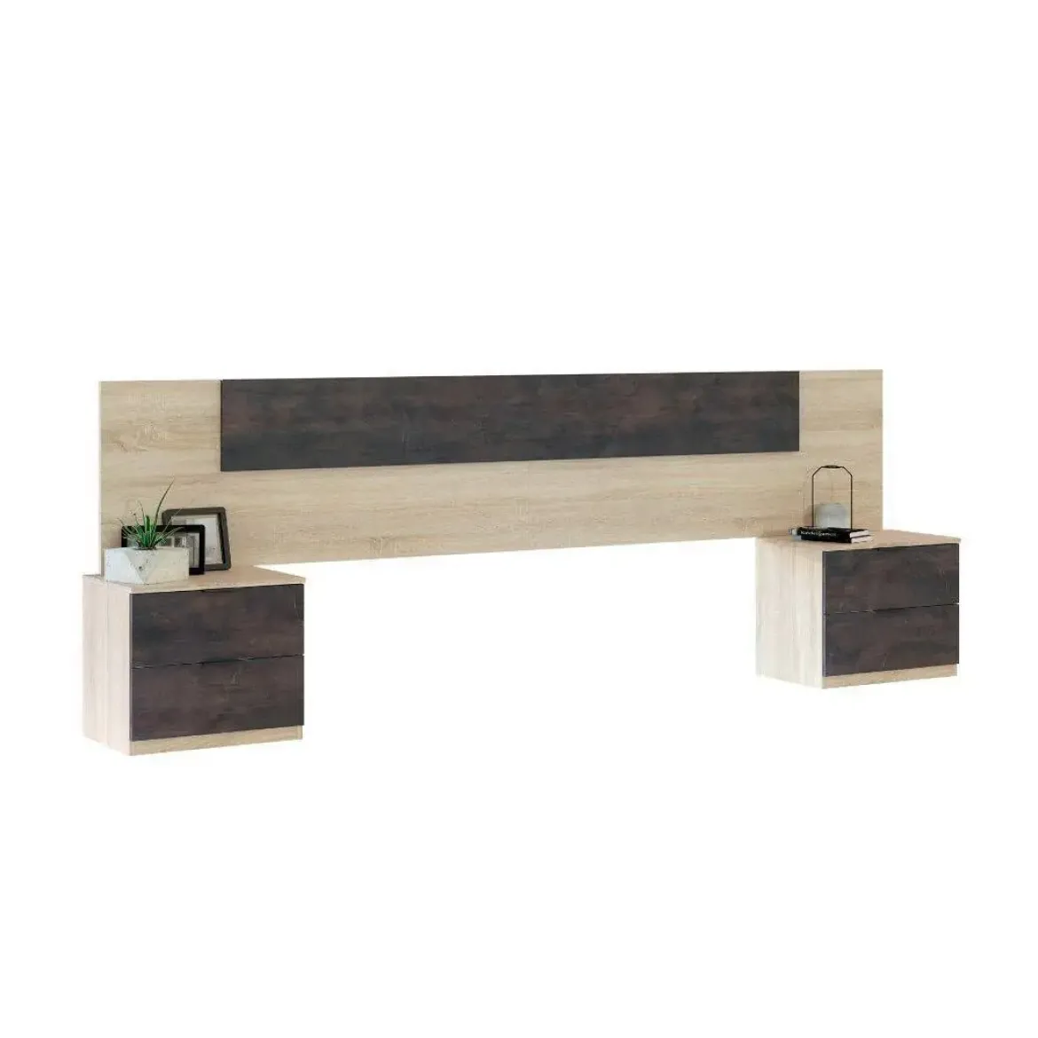 Conjunto de Dormitorio NOON deCabezal y 2 Mesitas de Noche 0X6075F