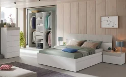 Conjunto de Dormitorio TEKKAN de un Cabezal con 2 mesitas 0L6096A
