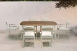 Conjunto de Jardín Aluminio Blanco 6 Sillones COPENHAGUE