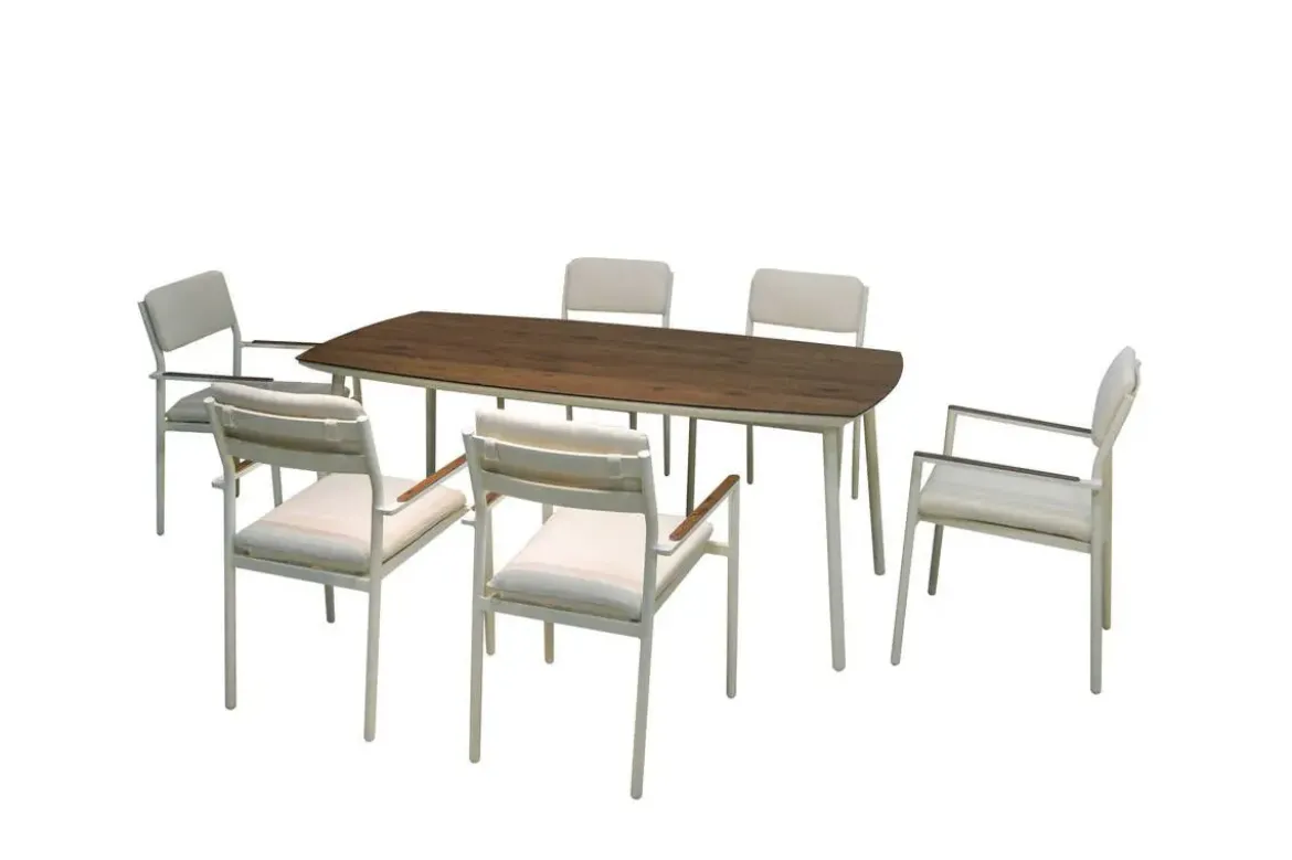 Conjunto de Jardín Aluminio Blanco 6 Sillones COPENHAGUE