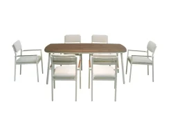 Conjunto de Jardín Aluminio Blanco 6 Sillones COPENHAGUE