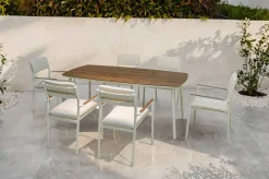 Conjunto de Jardín Aluminio Blanco 6 Sillones COPENHAGUE