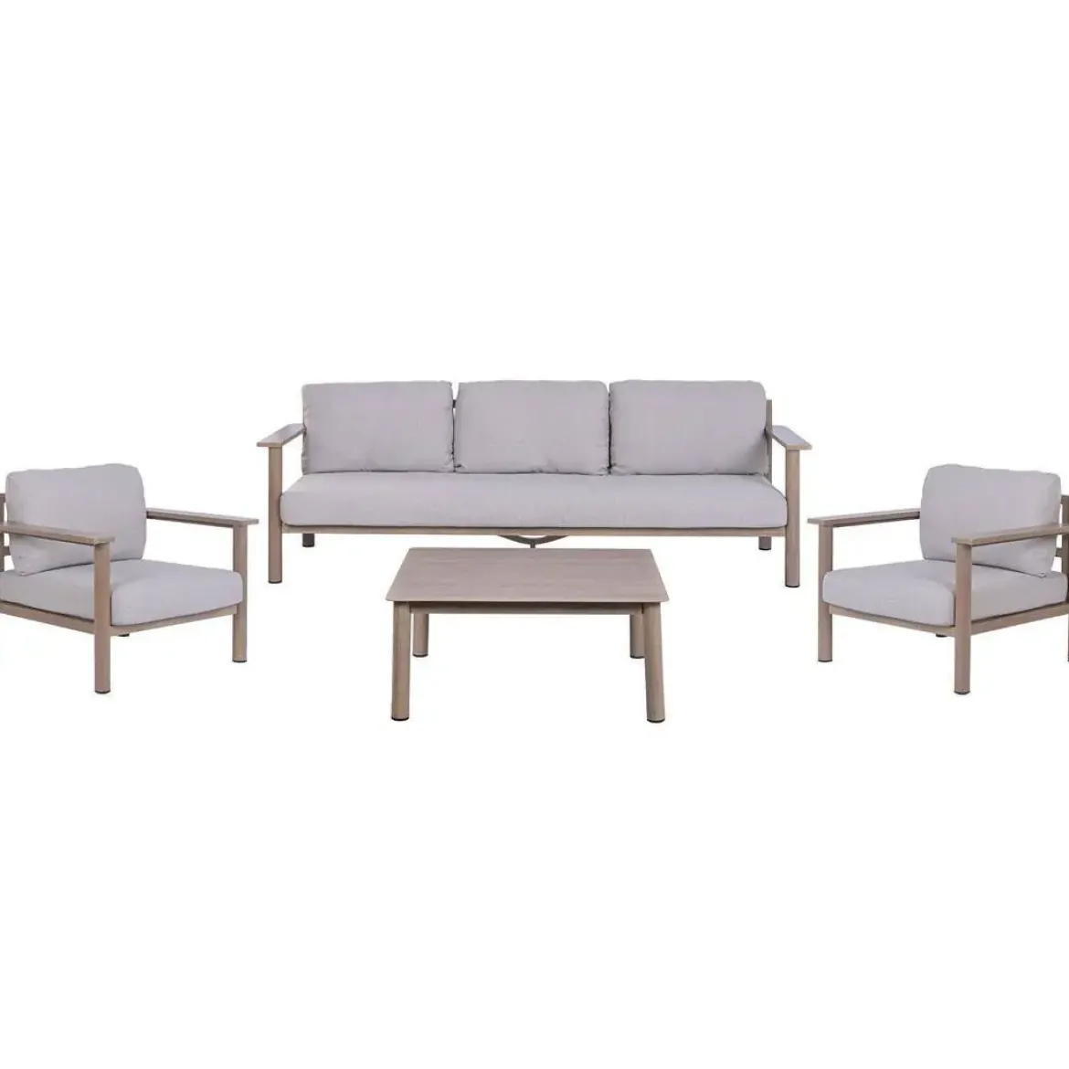 Conjunto de Jardín Aluminio Símil Madera MB-224522