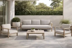 Conjunto de Jardín Aluminio Símil Madera MB-224522