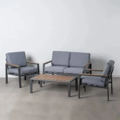 Conjunto de Jardín Antracita con Cojines