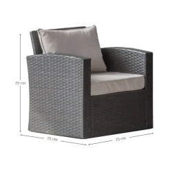 Conjunto de Jardín con Cojines Marrones AUSTIN