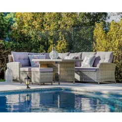Conjunto de Jardín con Rinconera de Ratán Sintético MB-166669