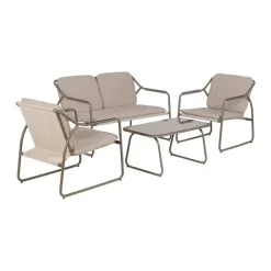 Conjunto de Jardín de Acero Color Marrón 614443