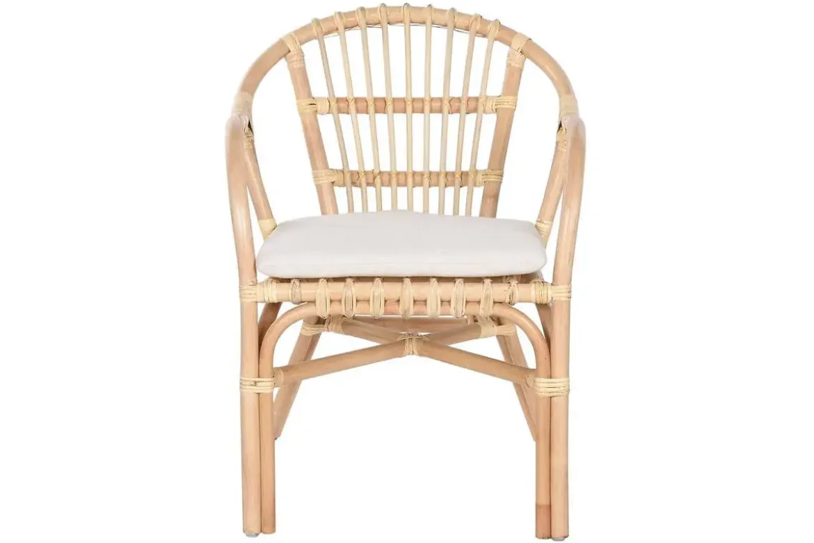 Conjunto de Jardín de Ratán con Cojines de Lino MB-213863