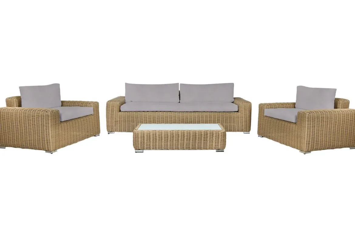 Conjunto de Jardín de Ratán Sintético con Dos Sillones MB-211134
