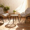 Conjunto de Jardín de Ratán Sintético con Mesa Auxiliar MB-224634