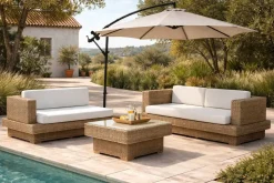 Conjunto de Jardín de Teca y Fibra MB-220079