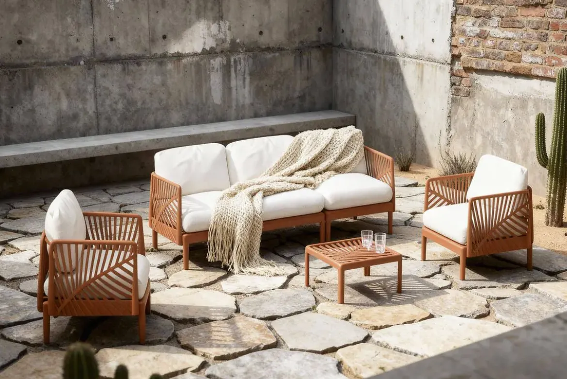 Conjunto de Jardín en Polipropileno Color Terracota MB-224150