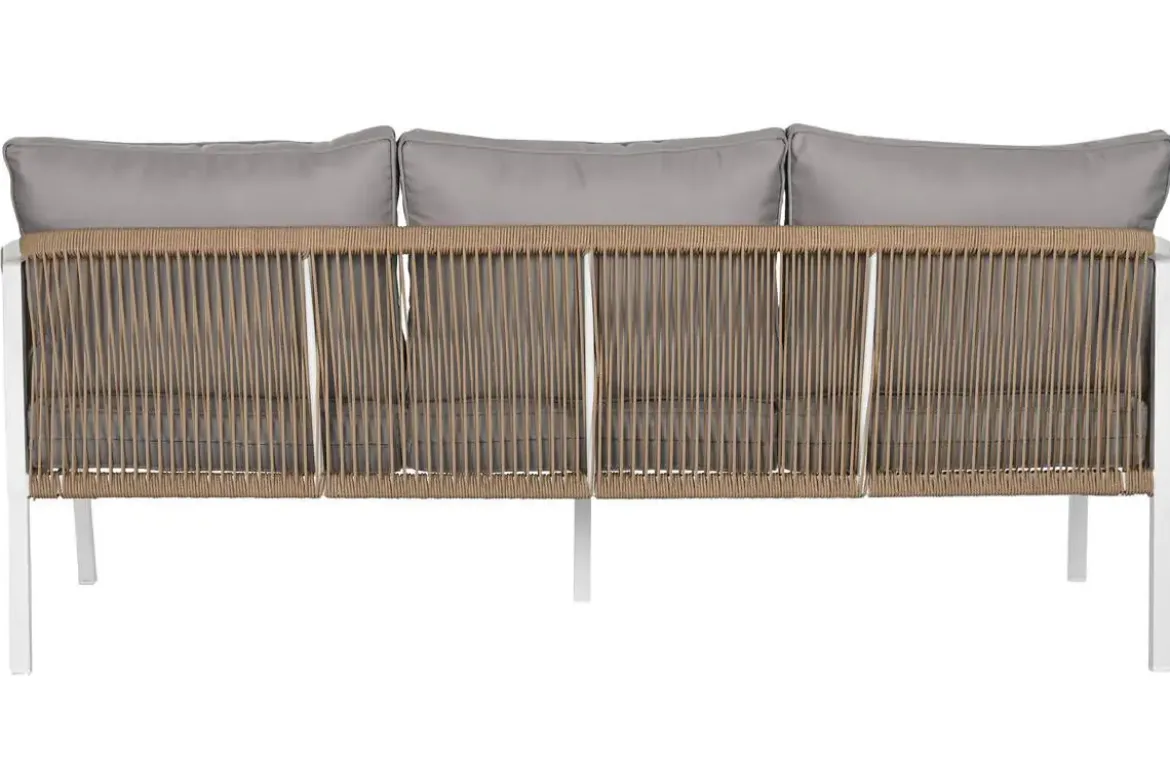 Conjunto de Jardín Estructura de Aluminio Blanco con Cuerda Sintética MB-218296