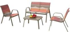 Conjunto de Jardín 4 Piezas Acero y Poliéster SUNSET MB-224530
