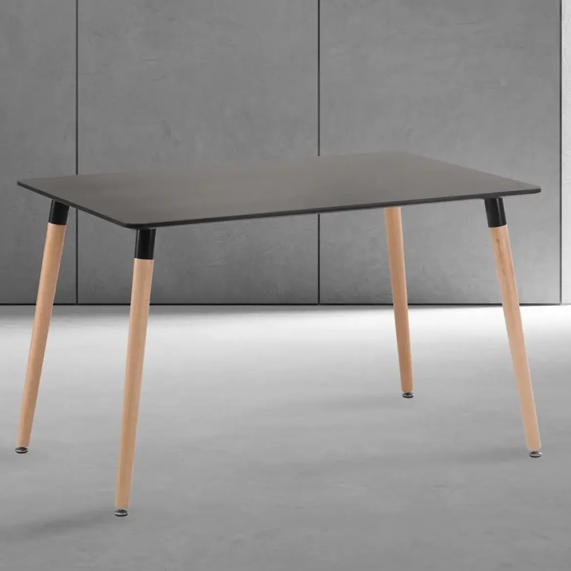 Conjunto de Mesa Cocina Negra con 4 Sillas Blancas DINAMARCA
