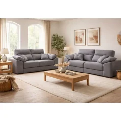 Conjunto de Sofás 3+2 Plazas con Cabezal Reclinable y Asientos Deslizantes NOEMI