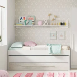 Conjunto ELLIOT de Cama doble con un cajón y un estante de colgar 0K7438A