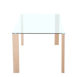 Conjunto Mesa Cristal con 4 Sillas Modernas HANA