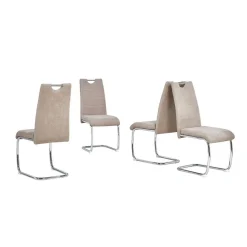 Conjunto Mesa Cristal con 4 Sillas Modernas HANA