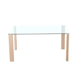 Conjunto Mesa Cristal con 4 Sillas Modernas HANA