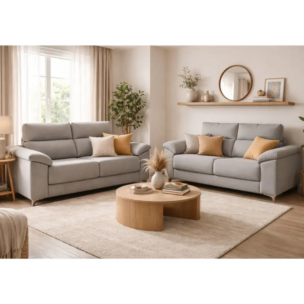 Conjunto Sofás de 3+2 Plazas con Asientos Deslizantes NERÓN