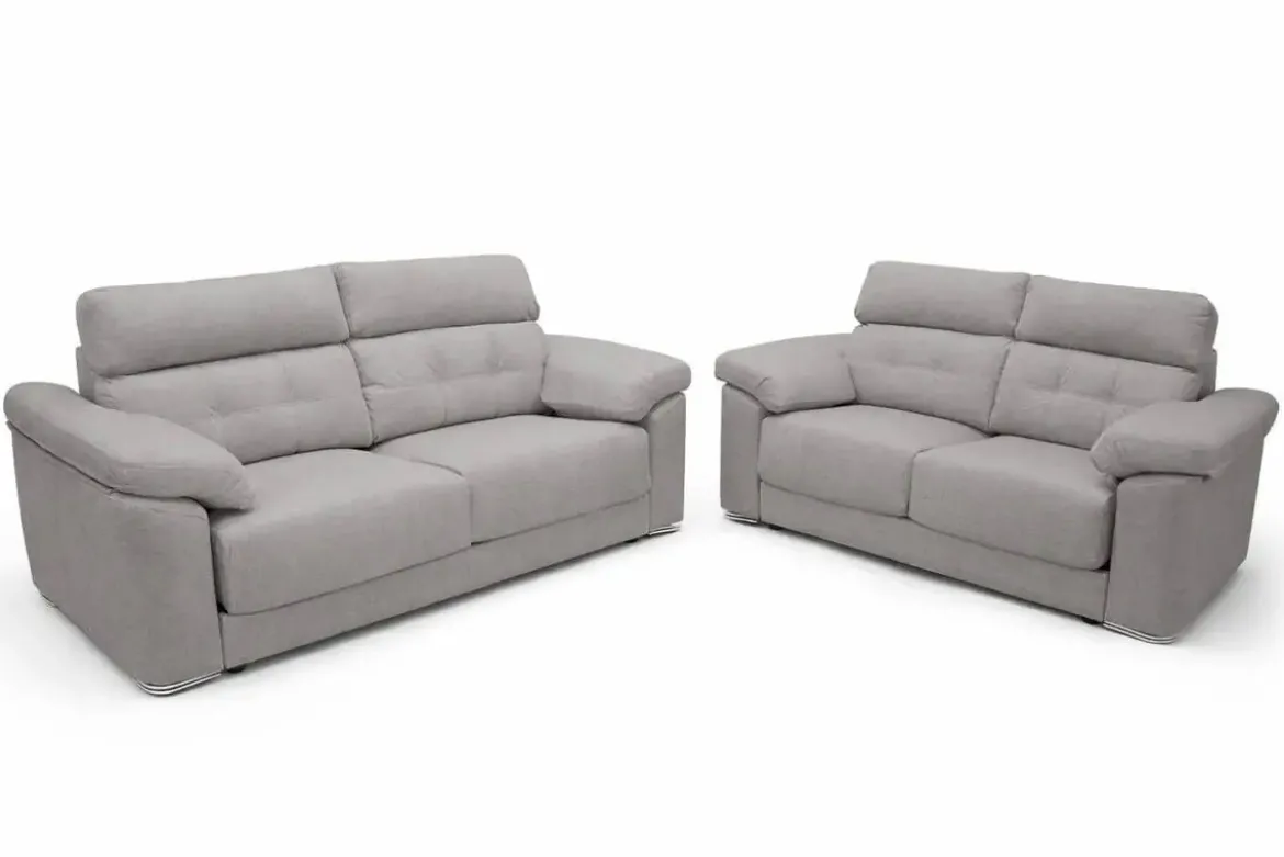 Conjunto Sofás 3+2 plazas ANA con Asientos Deslizantes y Tapizado en Tela