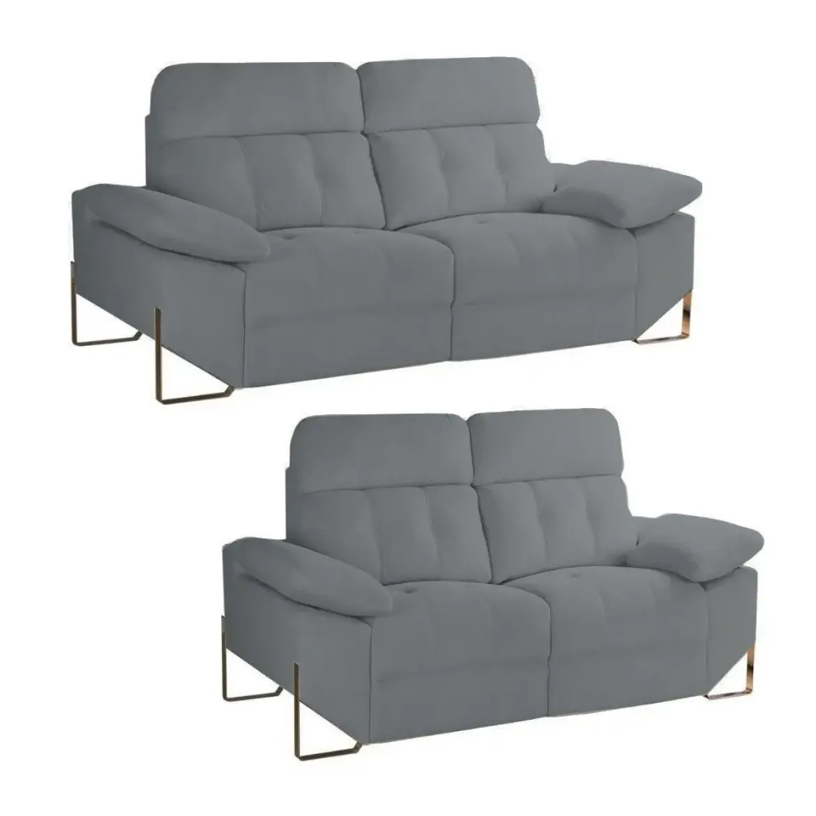 Conjunto Sofás3+2 Plazas Relax Eléctrico Tapizado en Poliéster XENA