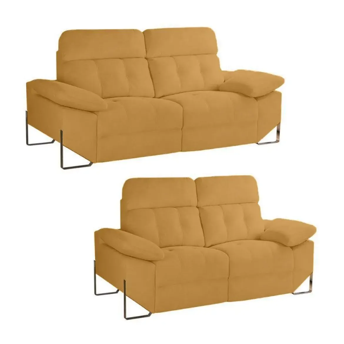 Conjunto Sofás3+2 Plazas Relax Eléctrico Tapizado en Poliéster XENA