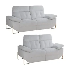 Conjunto Sofás3+2 Plazas Relax Eléctrico Tapizado en Poliéster XENA