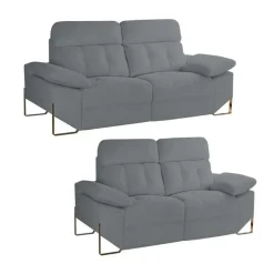 Conjunto Sofás3+2 Plazas Relax Eléctrico Tapizado en Poliéster XENA
