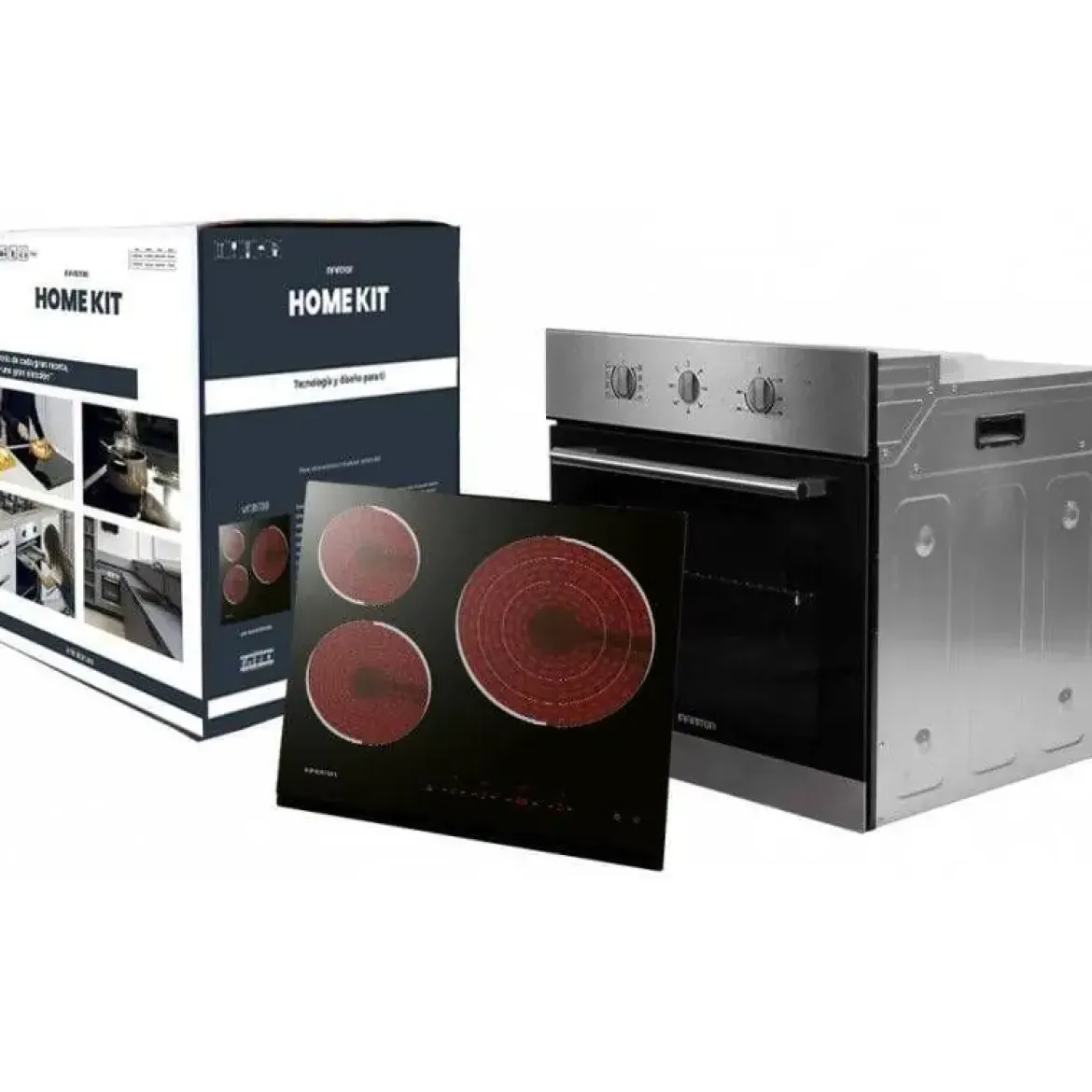 Conjunto Vitrocerámica y Horno INFINITON Inox 59.5cm HV-CB65H30
