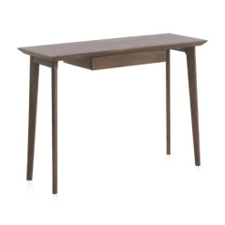 Consola con cajón de madera maciza de acacia acabado natural GABAR 10840