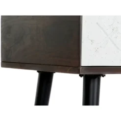 Consola con 2 Cajones Color Marrón Oscuro y Blanco MB-206316