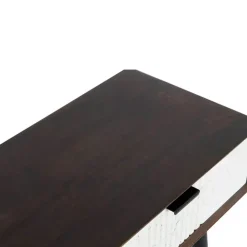 Consola con 2 Cajones Color Marrón Oscuro y Blanco MB-206316