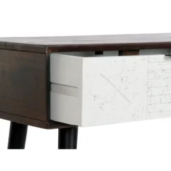 Consola con 2 Cajones Color Marrón Oscuro y Blanco MB-206316