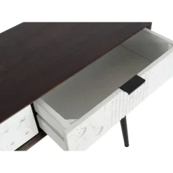 Consola con 2 Cajones Color Marrón Oscuro y Blanco MB-206316