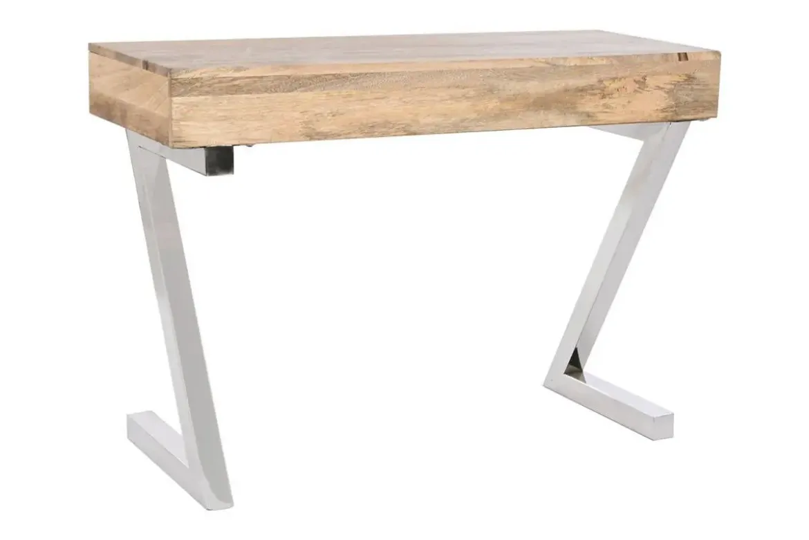 Consola con 2 Mesitas Auxiliares en Madera de Mango y Acero MB-208604