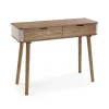 Consola de 2 Cajones Color Natural-Blanco 100 cm 19880049