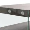 Consola de Cristal con 2 Baldas en MDF Nogal Marrón MB-204502