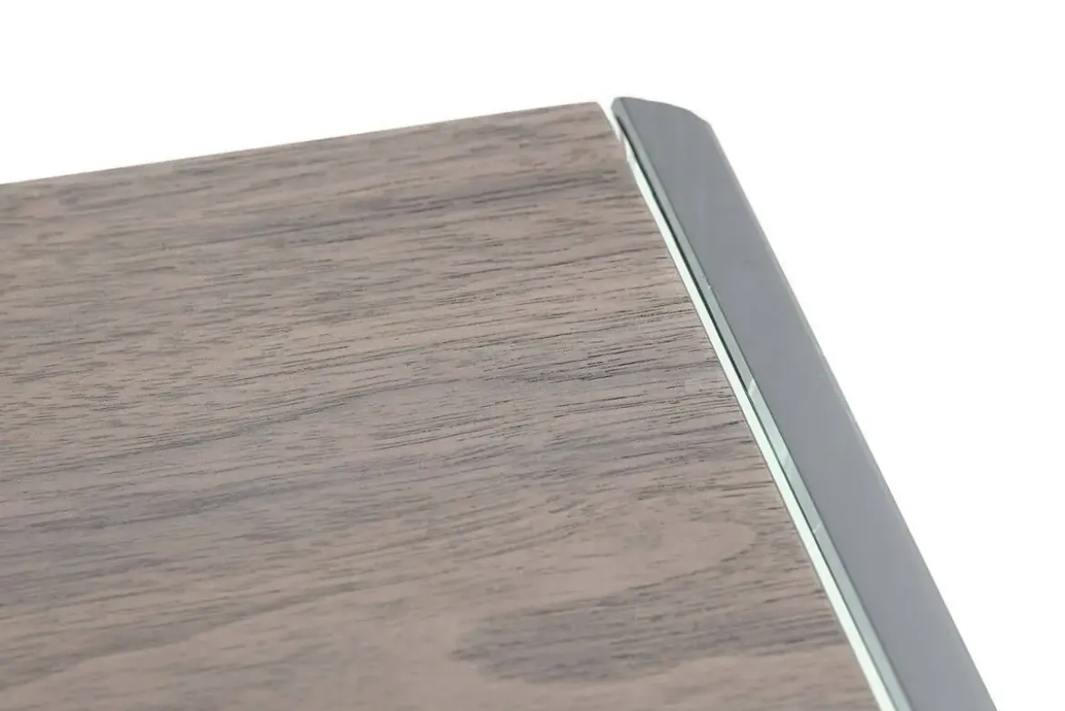 Consola de Cristal con 2 Baldas en MDF Nogal Marrón MB-204502